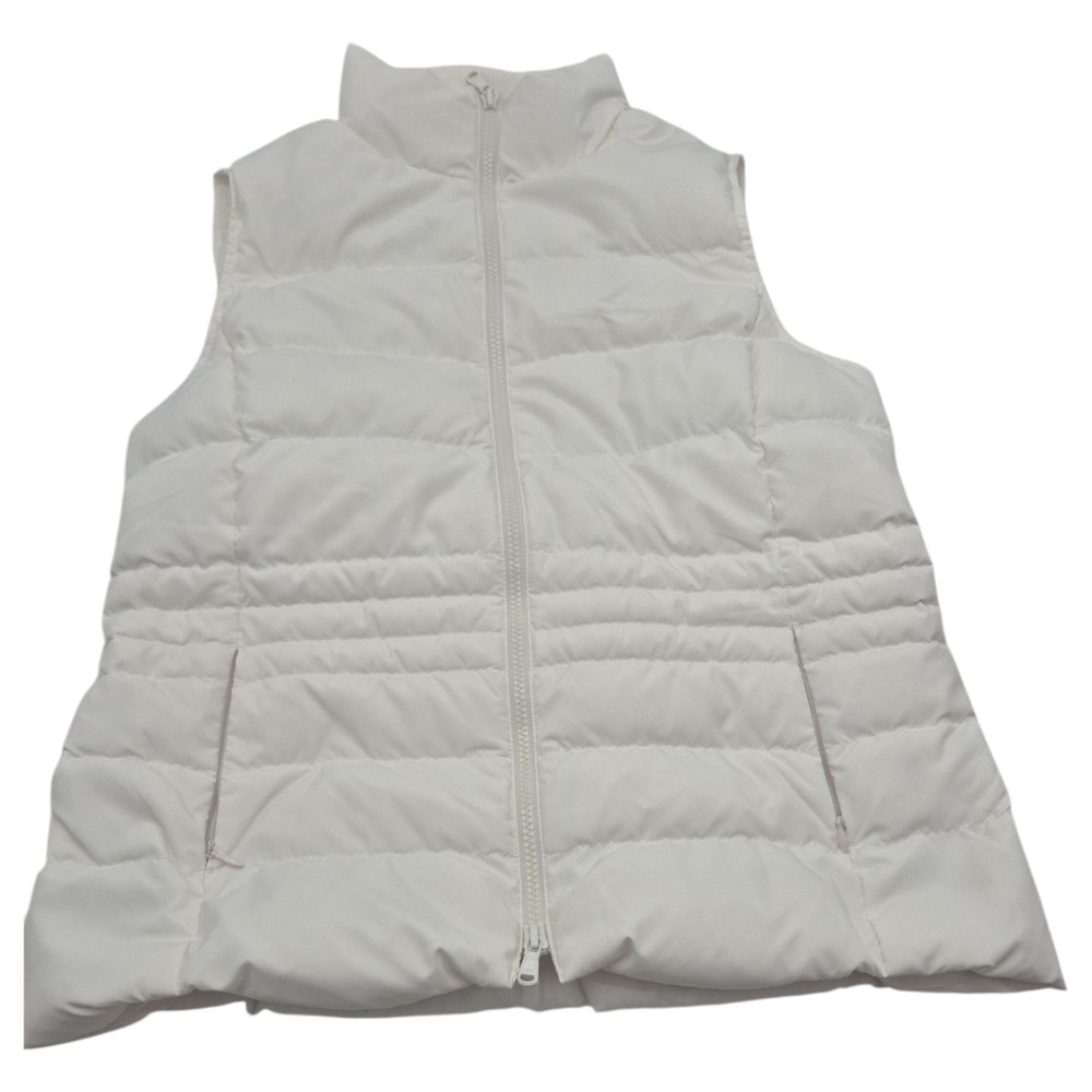 Talbot's Womens Down-Filled Cream Puffer Vest Size Medium Petite MP